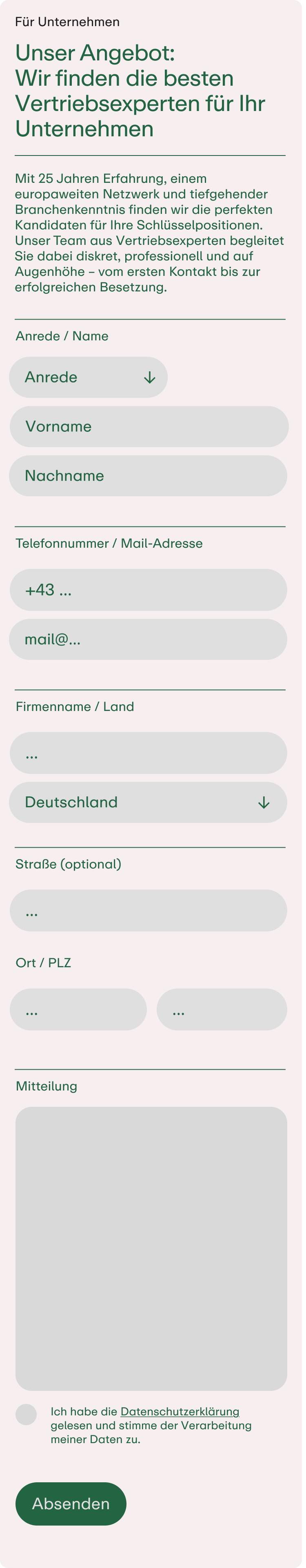 Mobile Formular